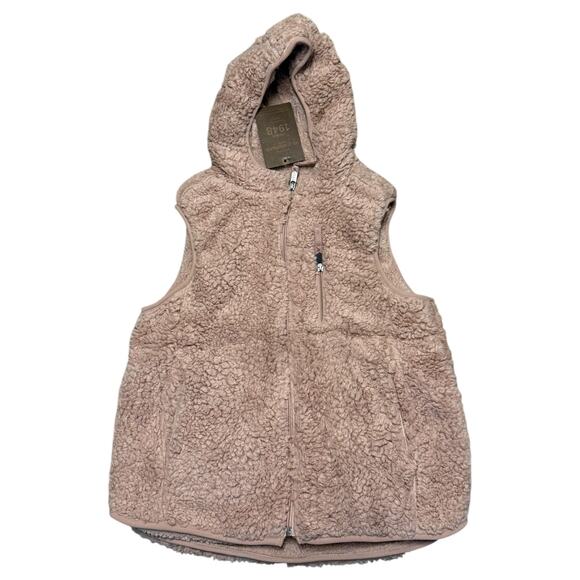 Weatherproof Vintage Pink Sherpa Hooded Vest Size X-Small - Picture 4 of 6